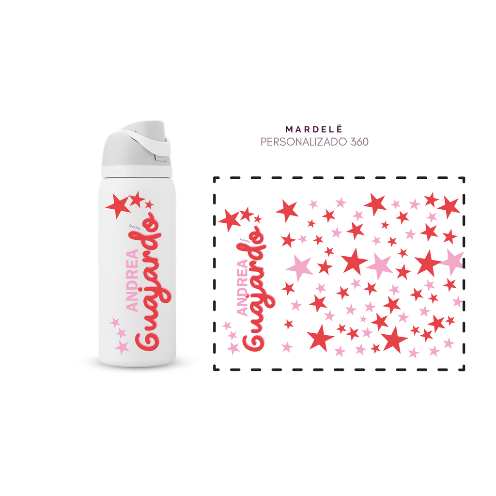 Tu Nombre + Estrellas 360° - Plantilla de Stickers UV | Resistentes 2–4 Años • Waterproof & Duraderos