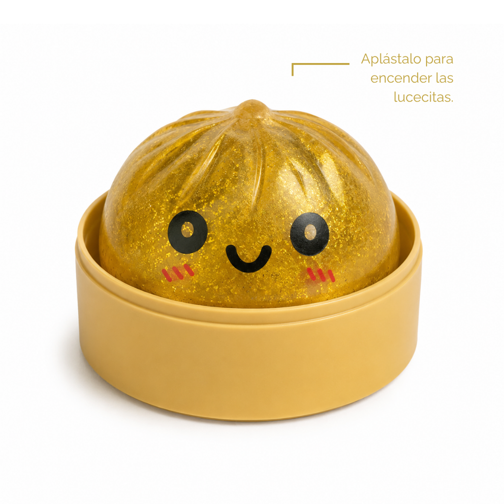 Glitter Dumpling Squishy Glow con luz | Blind Box Grande